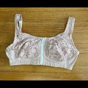 Stella McCartney Lace Bra Women’s Large Pink  Zip Post Operative-Mastectomy NWOT